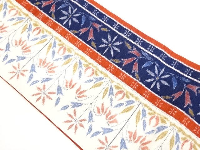 JAPANESE NAGOYA OBI / TSUMUGI / WOVEN FLOWER